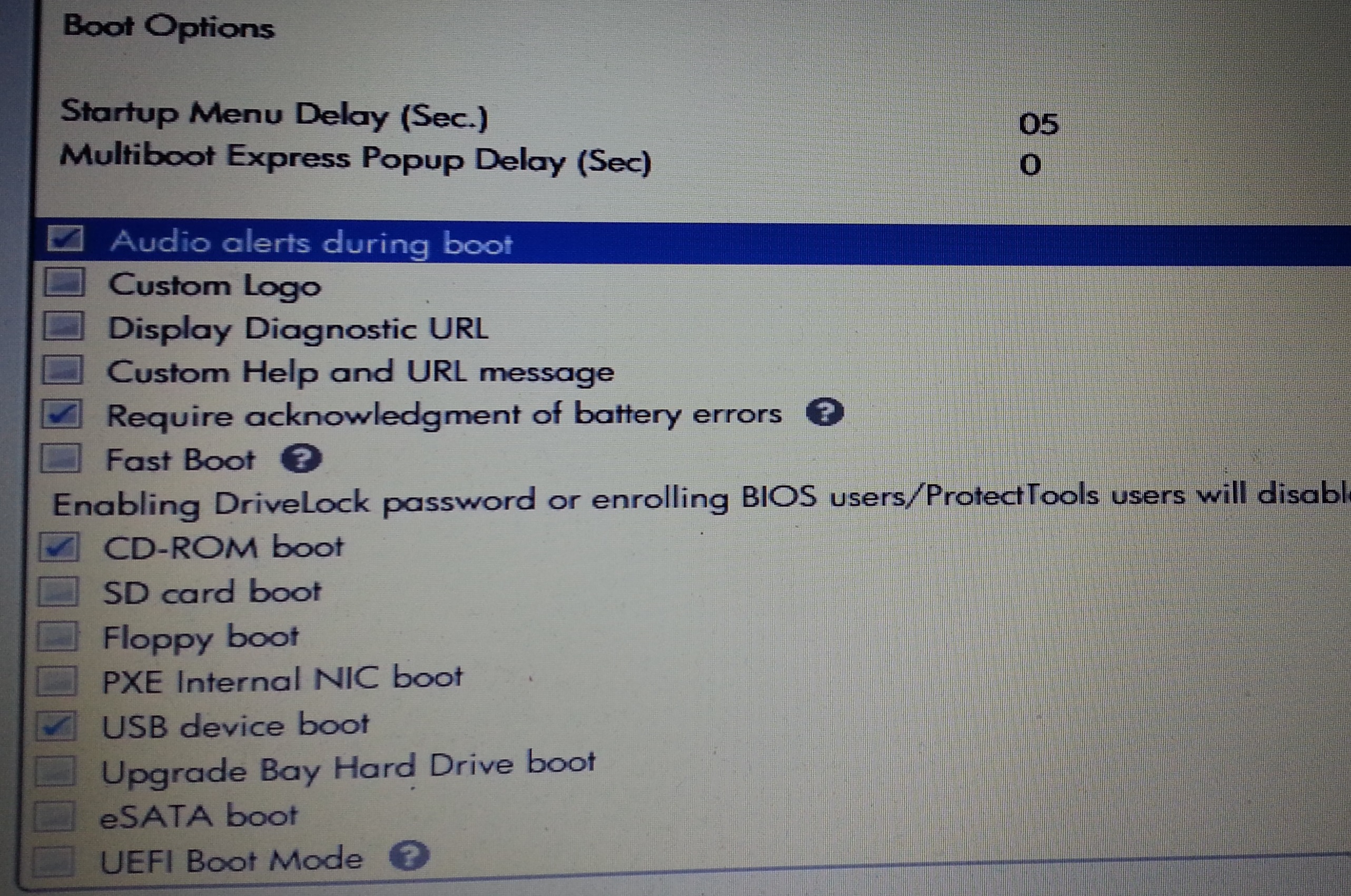 ProBook 6560b Legacy Boot Order empty + USB stopped working - HP Support  Community - 5045383