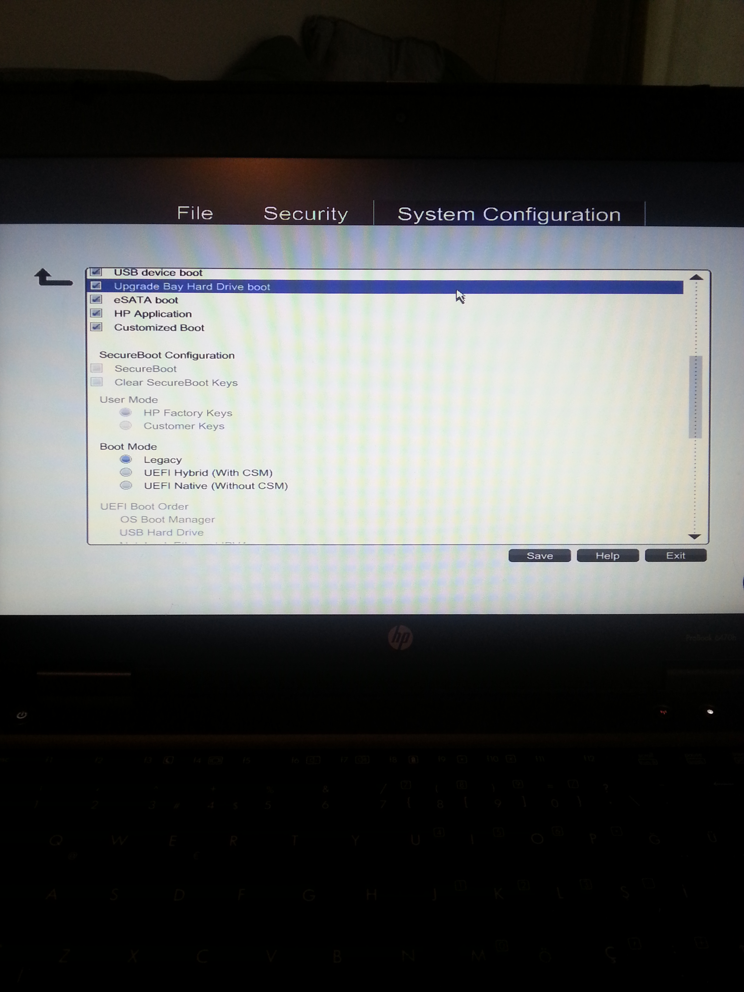 Hp probook 647b boot from usb sale