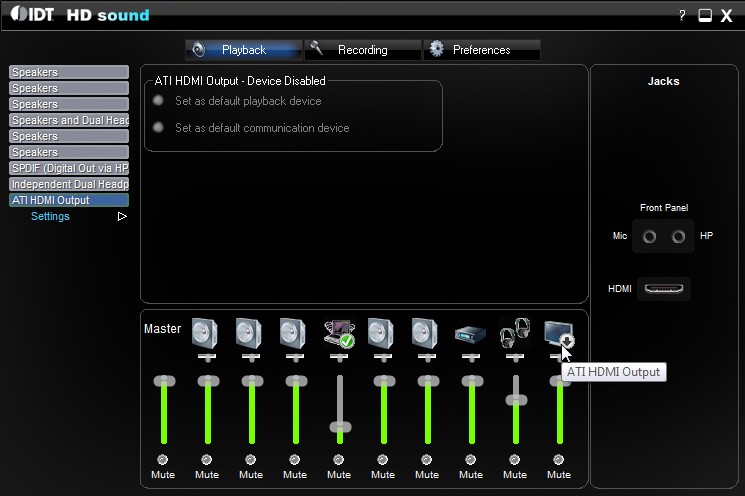 audio output devices for windows 8