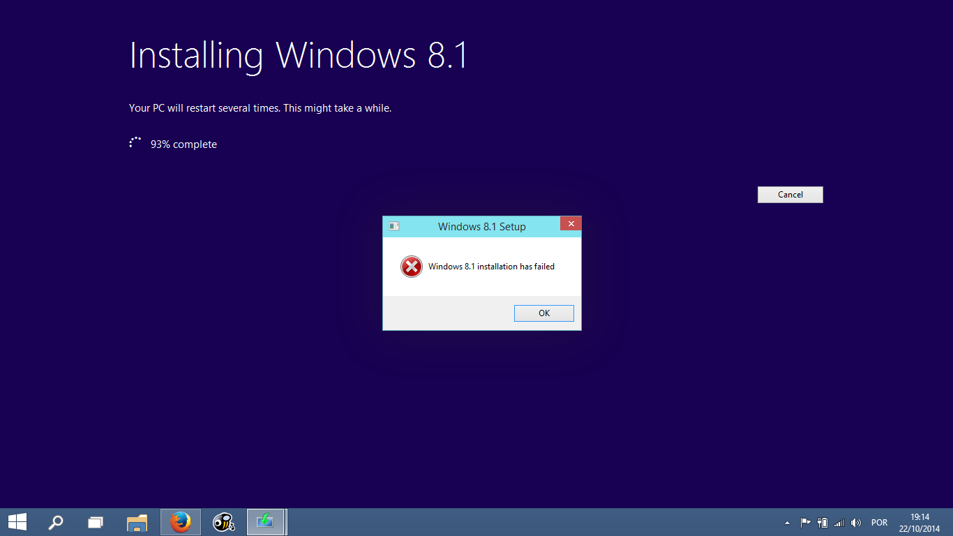 Окно ошибки Windows 10