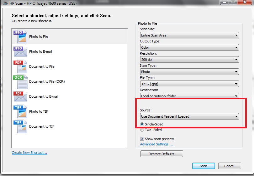 HP 4630 Does not want to scan multiple docs through the frrd... - HP  Support Community - 4779933