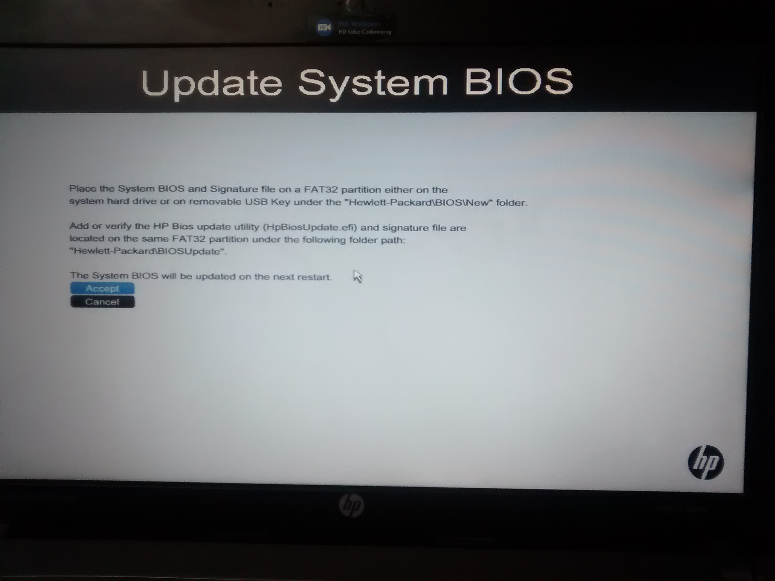 Update system bios