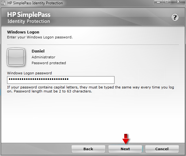 HP SimplePass Identity Protection, Validity fingerprint and ... - HP ...