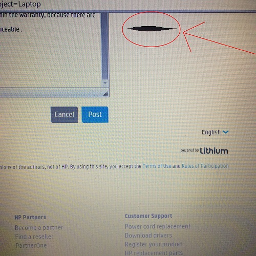 Black spot on screen, getting bigger HP Support Community 4900438