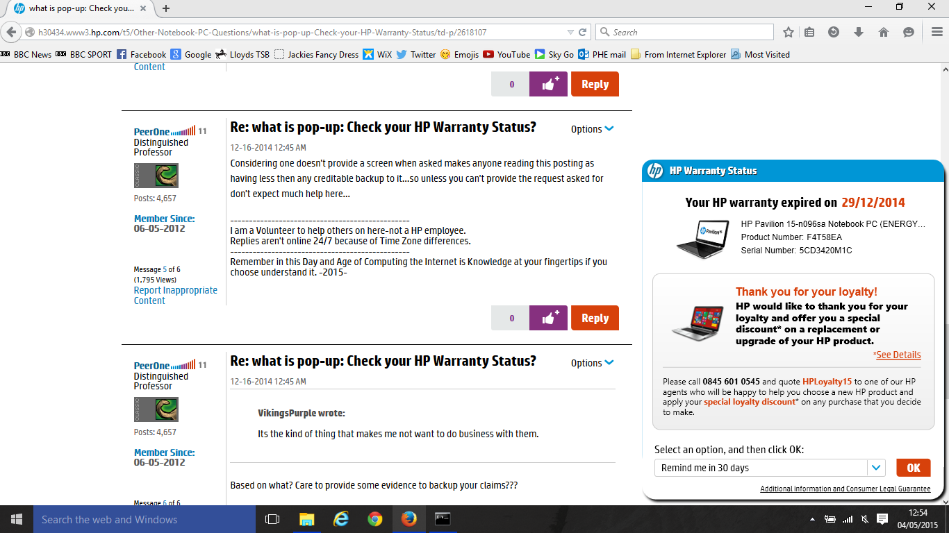what is popup Check your HP Warranty Status? HP Support Community