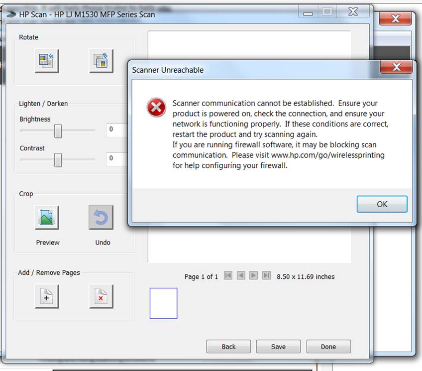 Solved: Scanner Unreachable for HP LaserJet Pro M1536dnf MFP - HP Support  Community - 5033604
