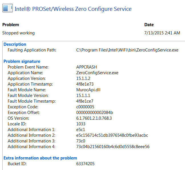 Solved: Intel PROSet/Wireless Zero Configure Service ...Stopped work... -  HP Support Community - 5147120