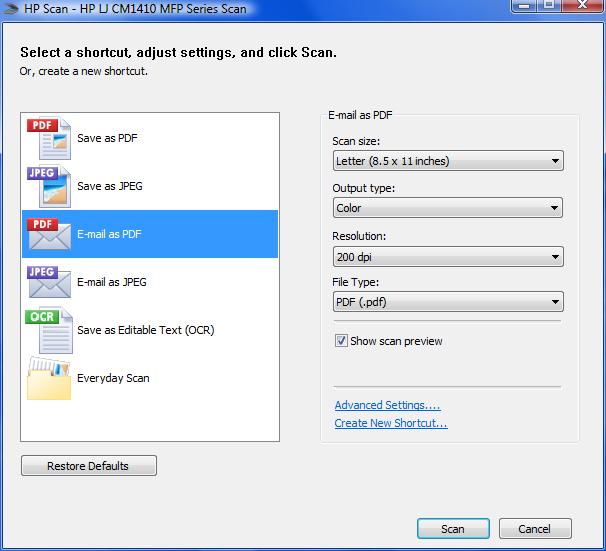 Scan to email HP Support Community 331302