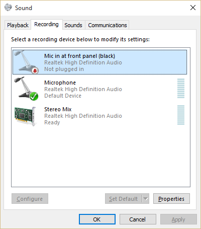 Mic In At Front Panel Black No Longer Working After Window Hp Support Community 5205788