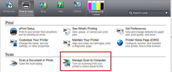 How do I enable Scan to Computer from HP Photosmart 6510. - HP Support  Community - 5219121
