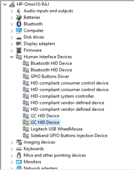 hid compliant touch screen driver download hp windows 10