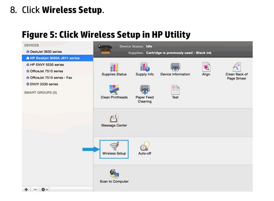 Wirless Setup does not appear in HP Utility - HP Support Community - 5276028