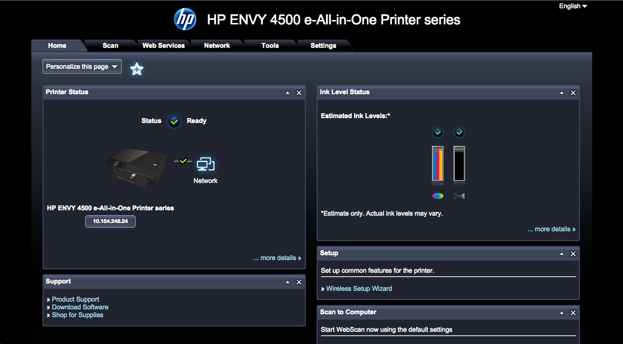HP envy 4500 ePrint connection error The printer could not HP