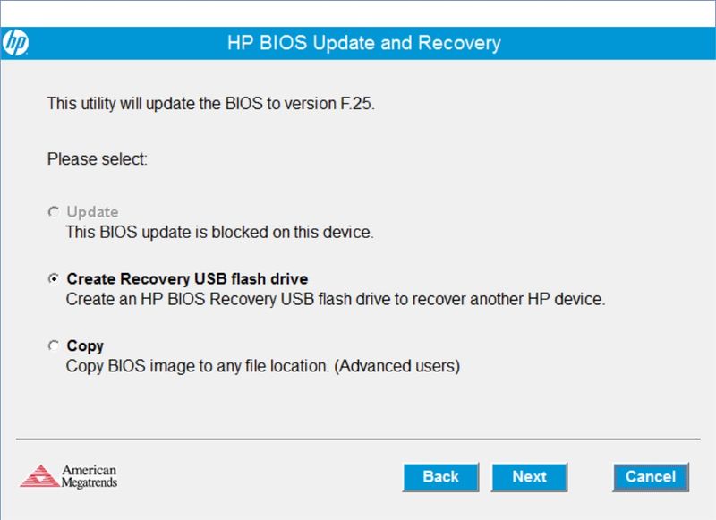 Solved: The bios update is blocked on this device. - HP Support Community -  5300373