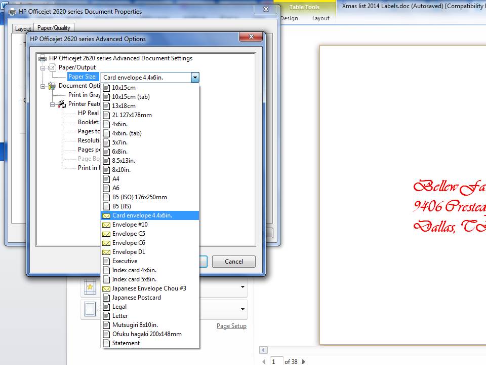 Need to print 5 5 x 5 5 envelope getting printer mismatch hp support community 5362441