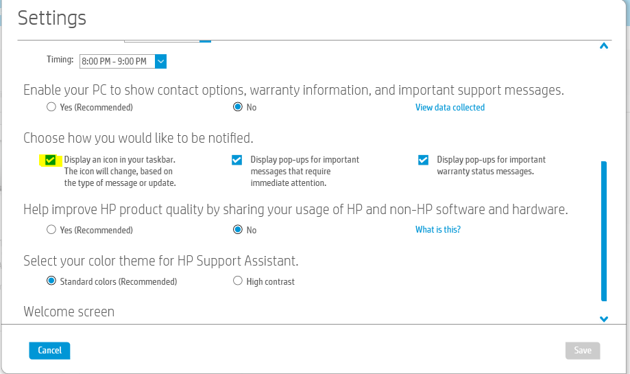 HP Support Assistant Settings.PNG