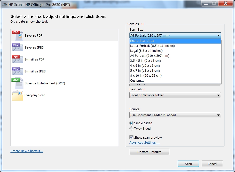 hp 8600 scanner software