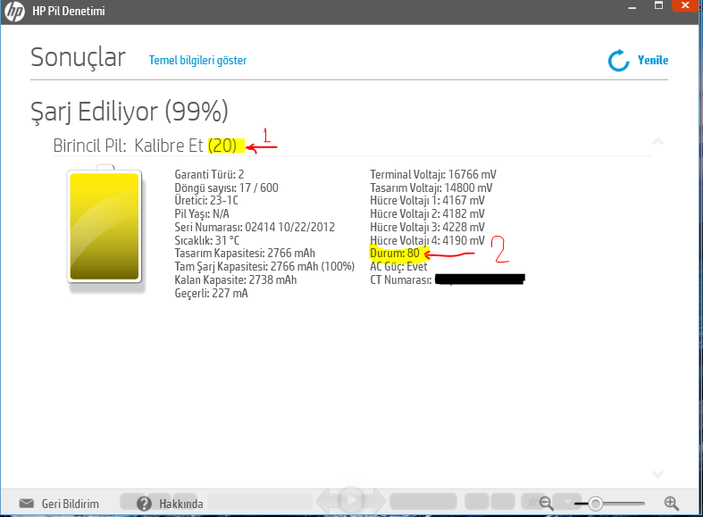 HP Battery Check shows differnet messages -- status: 80, so... - HP Support  Community - 5548058