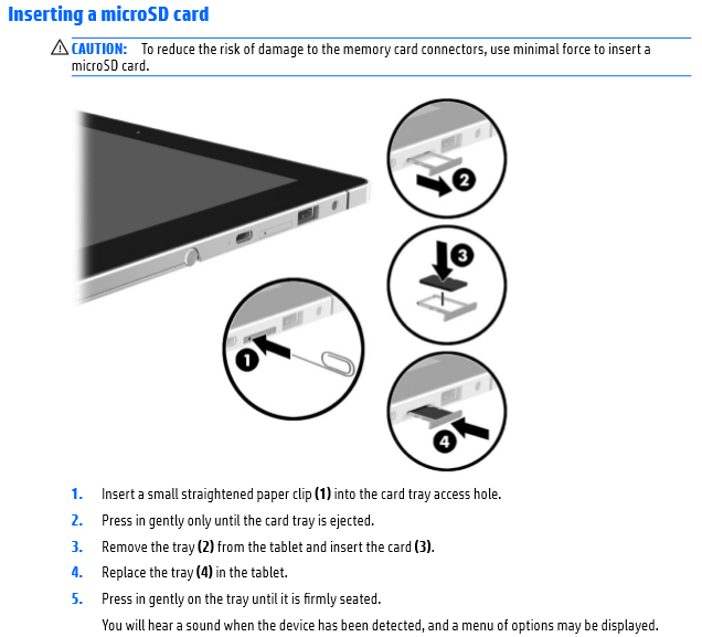 hp tablet sd card slot