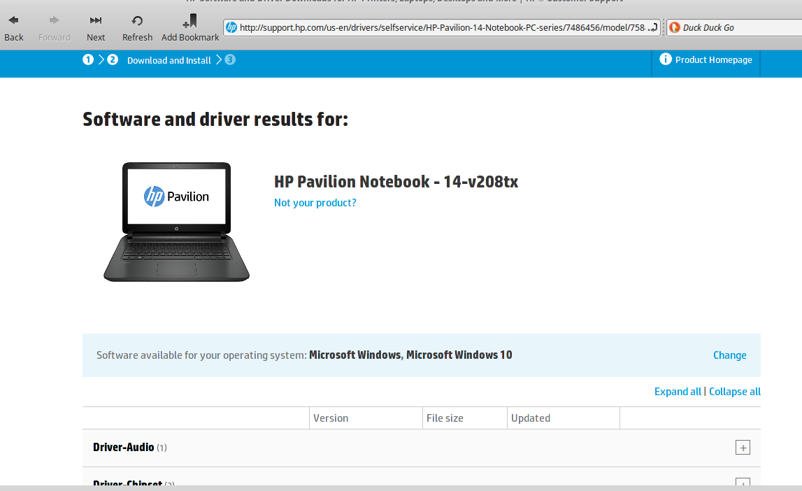Solved: We were unable to retrieve the list of drivers for your prod... - HP  Support Community - 5619378