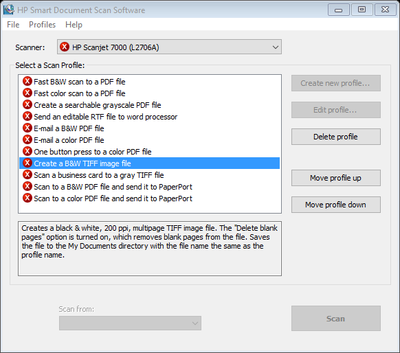 Hp printer software select scanner actions