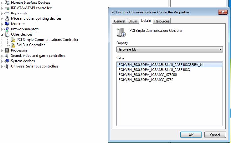 Solved: PCI\VEN_8086&DEV_1C3A&SUBSYS_2ABF103C&REV_04 - HP Support Community  - 5634921