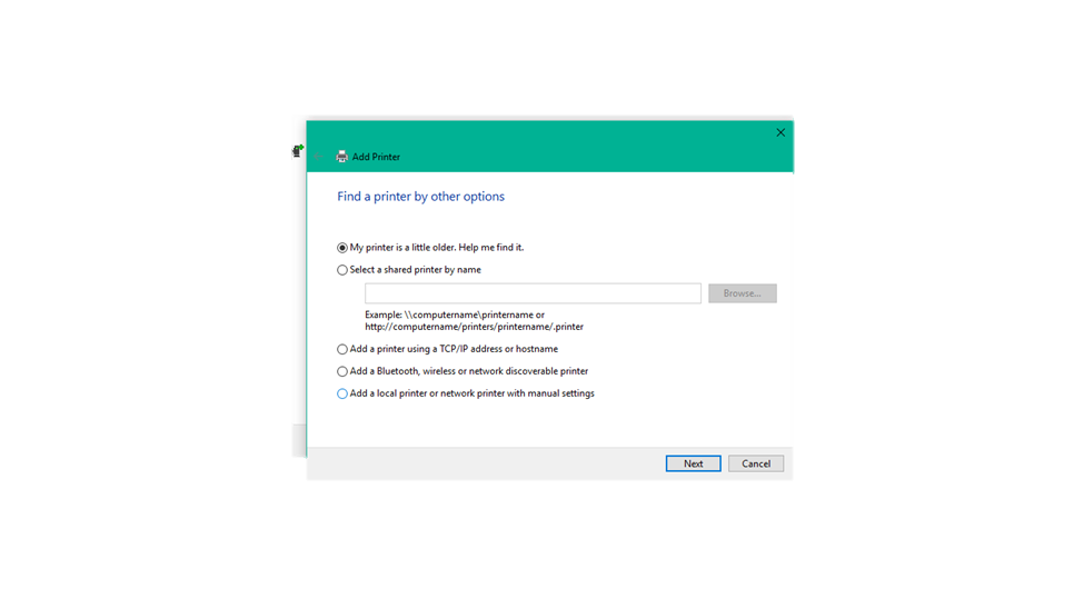 Add Printer Dialog
