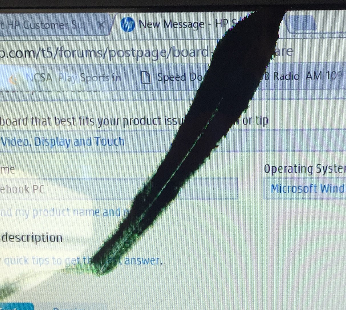 Solved: Notebook Screen has Black spot and green line - HP Support  Community - 5655092