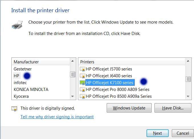 Add a printer 5a Officejet K7100 series.jpg undefined