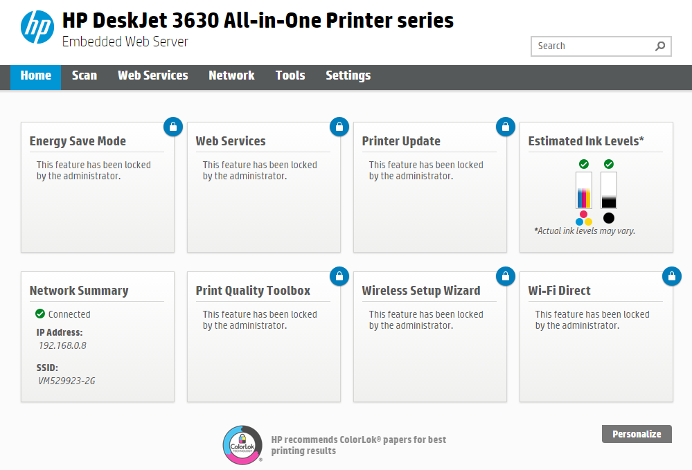 What is My Printer USER NAME & PASSWORD Of Embedded Web Serv... - HP  Support Community - 5716228