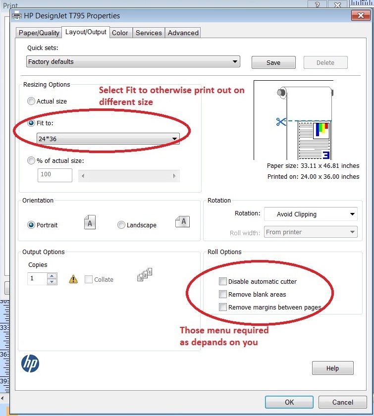 Custom paper size in pages