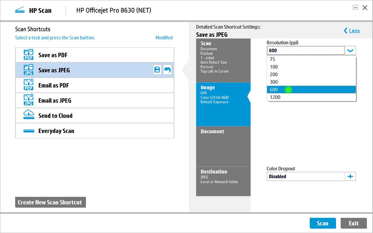 Solved: Changing Scan Resolution - HP Support Community - 5735802