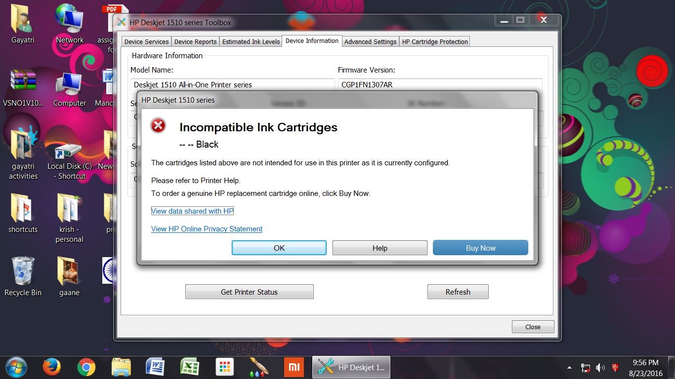 hp 1510 ink cartridges