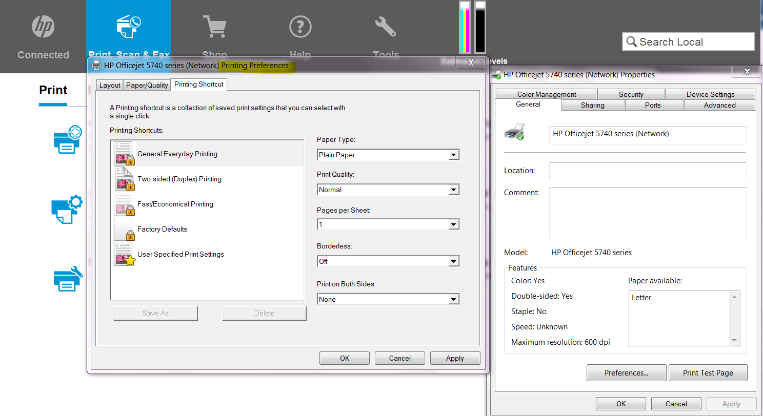 Only Prints In Grayscale I Do Not Have The Option To Change Hp