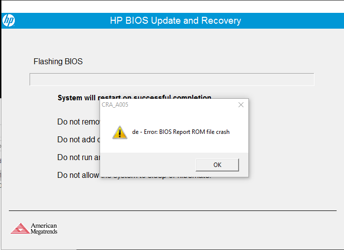 The System BIOS update failed HP. Update and Recovery System перевод на русский. 3 Error ROM file Size does not Match existing BIOS Size. After FX crash file.