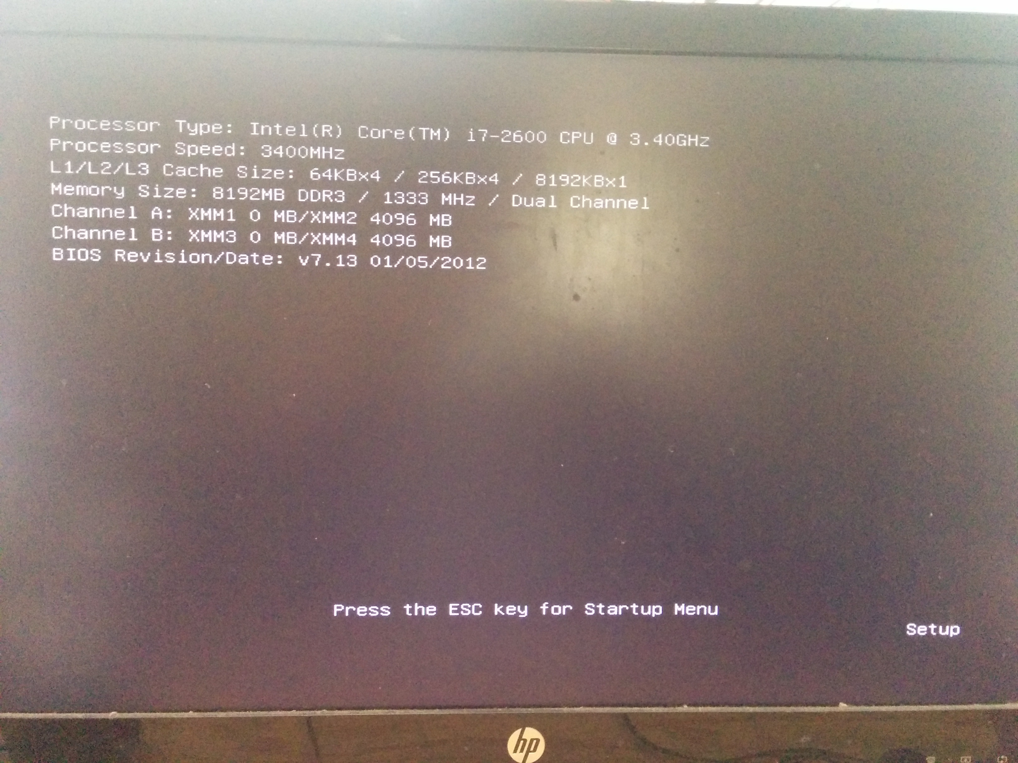 Solved: Stuck at the screen with words "Press the ESC key for Startu... - HP  Support Community - 5765917