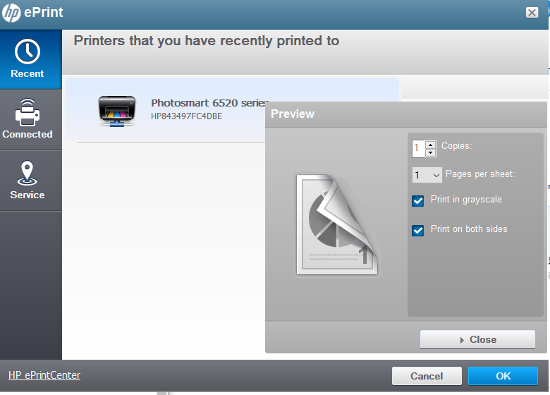 Solved print quality settings for EPrint from Desktop HP Support