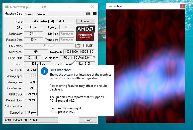 Solved: bus interface on Radeon R7 M440 should be 3.0x8 but it is ac... -  HP Support Community - 5896379