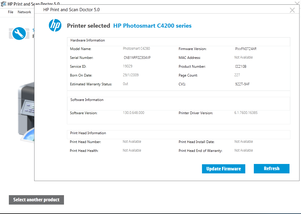 Hp c4280 firmware info