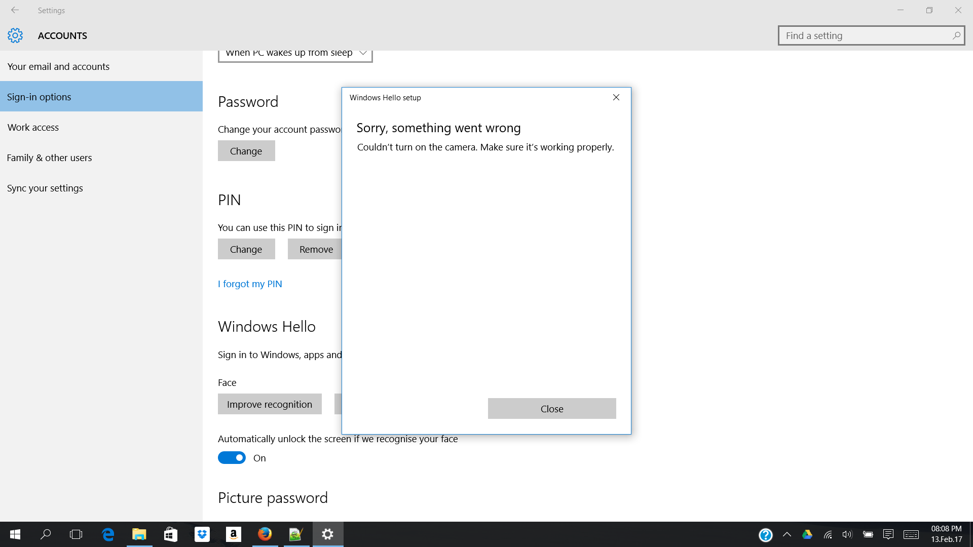 Solved Windows Hello Is not Working HP Support Community 5985174