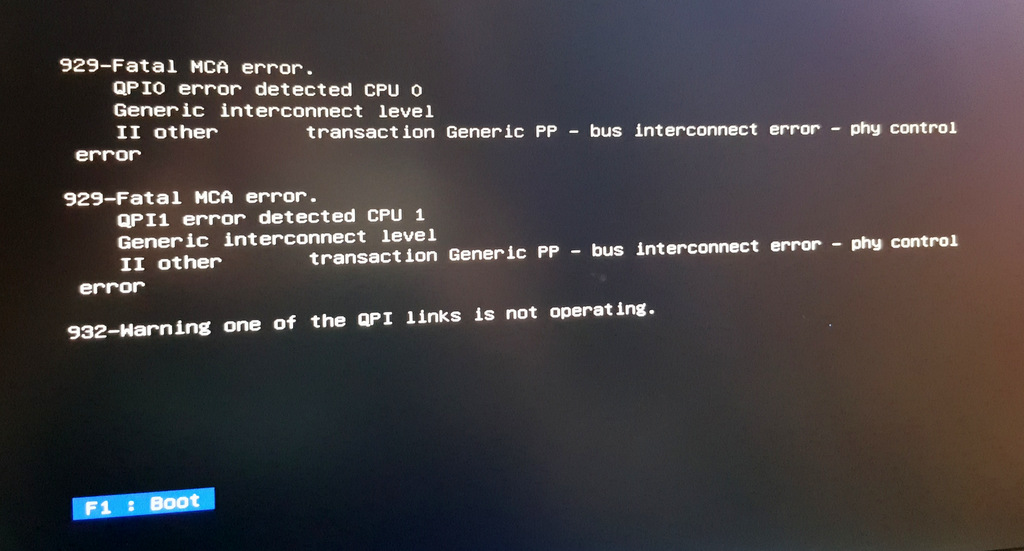 QPI fatal error messages 929 932 during POST on Z620 - HP Support Community  - 6022664