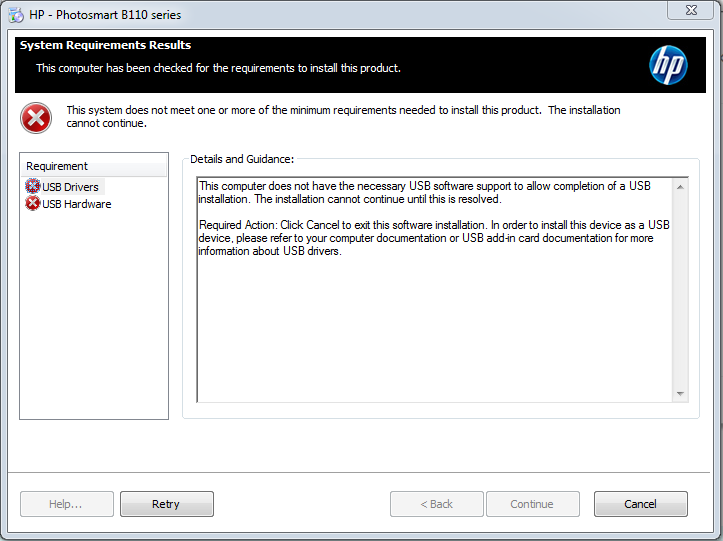 Solved: Printer-B110 driver installation error on new notebook (820 ... - HP  Support Community - 6038960