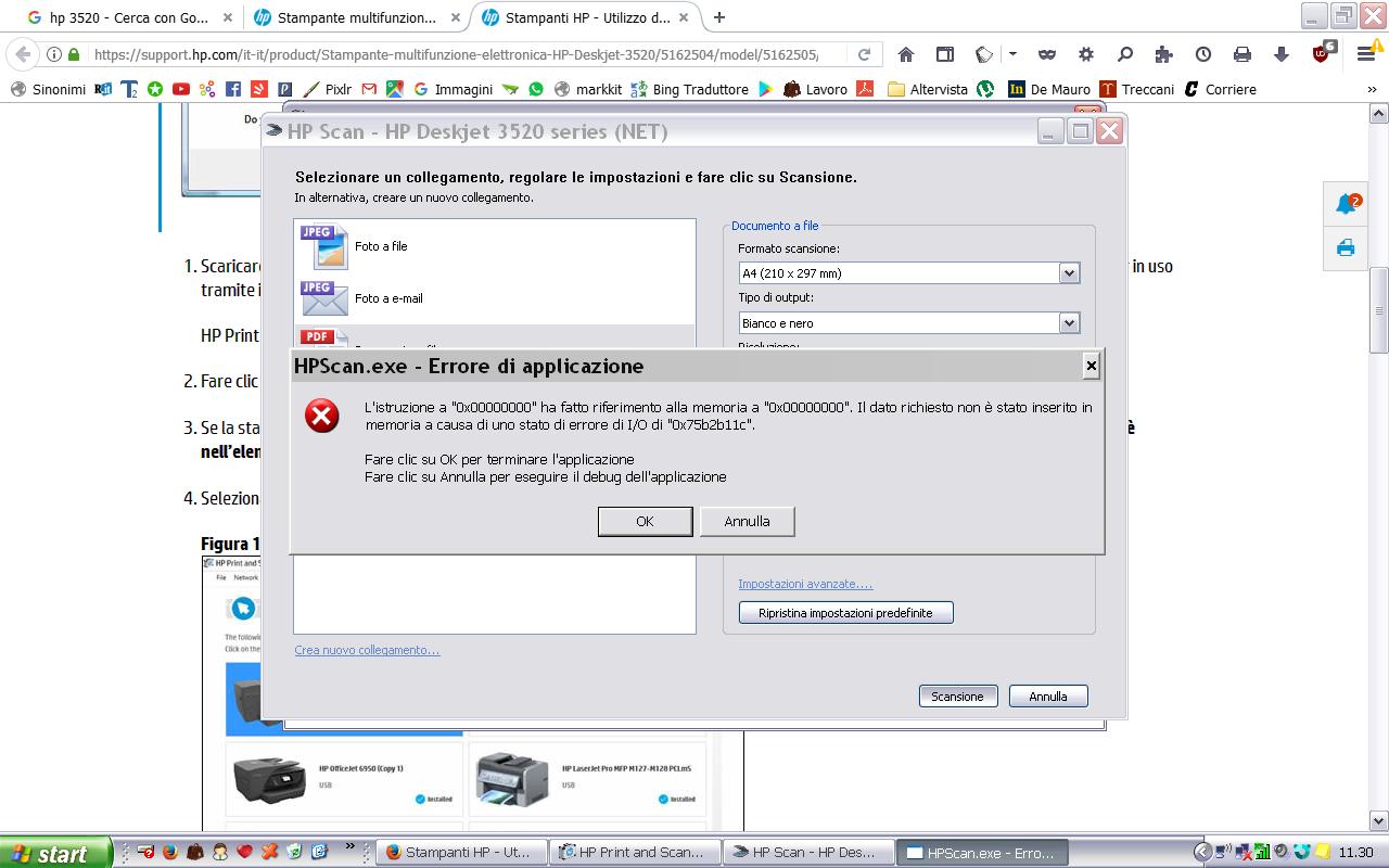 Solved: Error message for my HP Deskjet 3520 - HP Support Community -  6071580