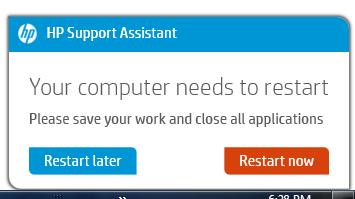 Solved: HP Support Assistant forced system restart for no reason - HP  Support Community - 6080098