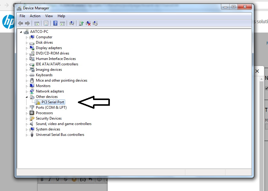 Please Help Me Find Pci Serial Port Driver For My Machine Hp Support Community