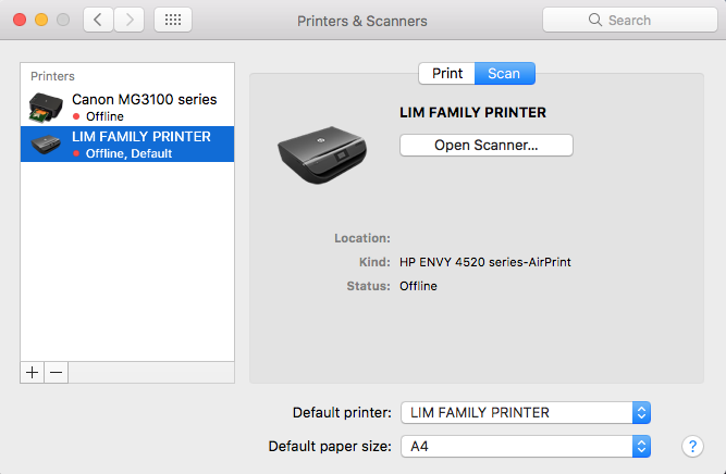 ENVY 4520 won't scan to my MAC (OS Sierra) - HP Support Community - 6158714