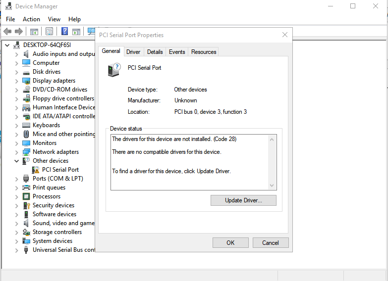 Solved: PCI Serial port driver - HP Support Community - 6167549
