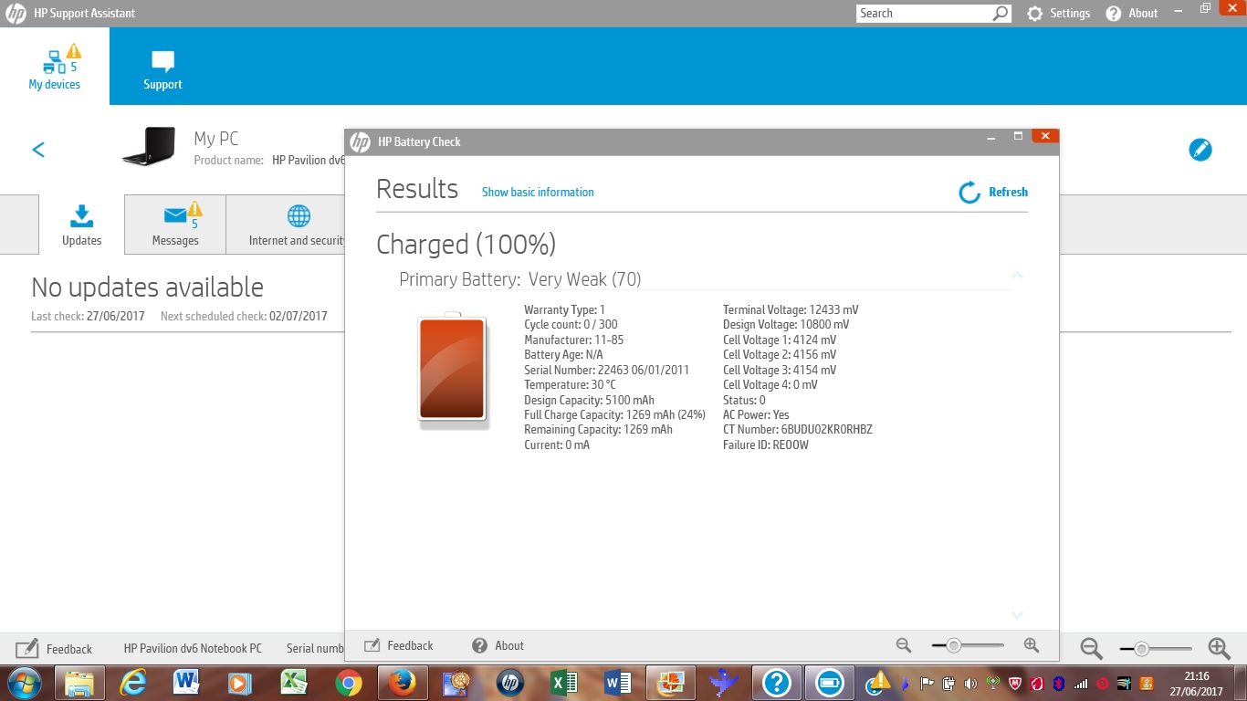 Solved: 601 Primary internal battery message despite replacing batte... - HP  Support Community - 6194264