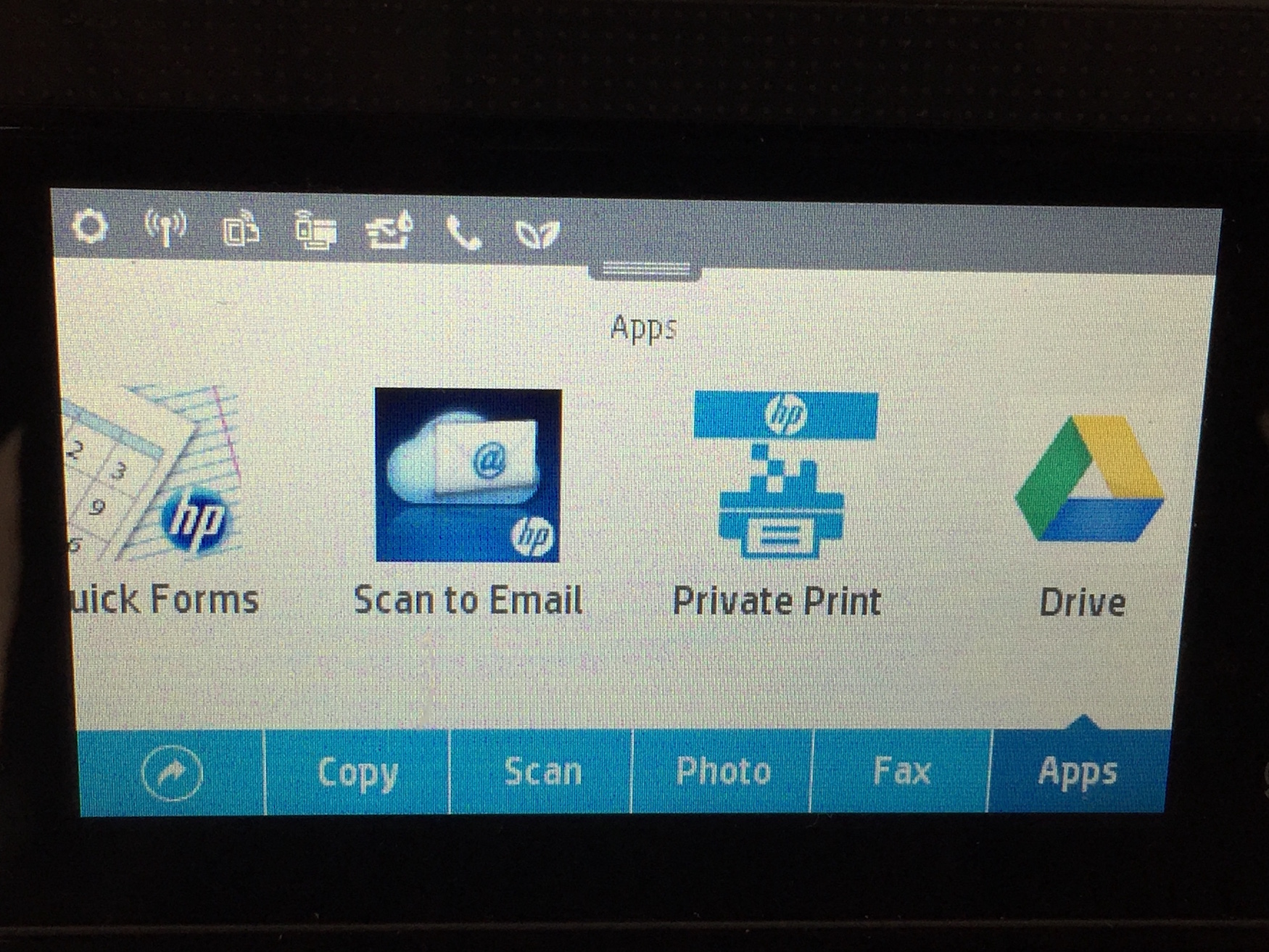 Print Apps menu