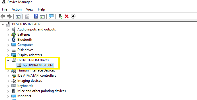 Cd Drive Is Not Recognizing Any Cd Dvd Os Windows 10 Hp Support Community